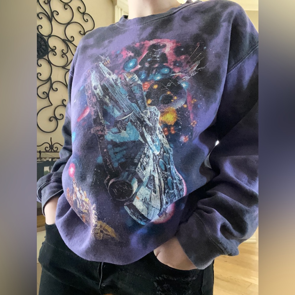 Hot Topic Star Wars small purple and black sweater